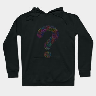 Question Mark Silhouette Shape Text Word Cloud Hoodie